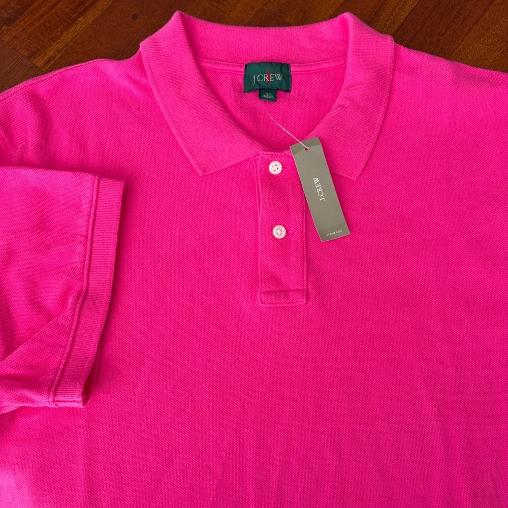 NEW J. Crew Oarsman Pink Short Sleeve Cotton Polo Shirt XL - NWT